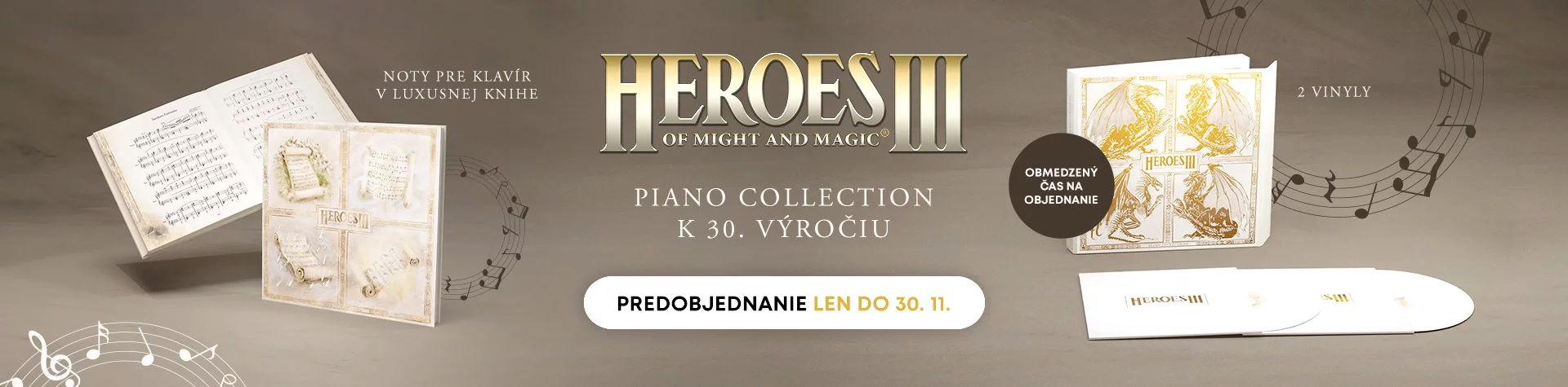 Oficiálny soundtrack Heroes of Might & Magic III - Piano Collections (30th Anniversary) na 2x LP