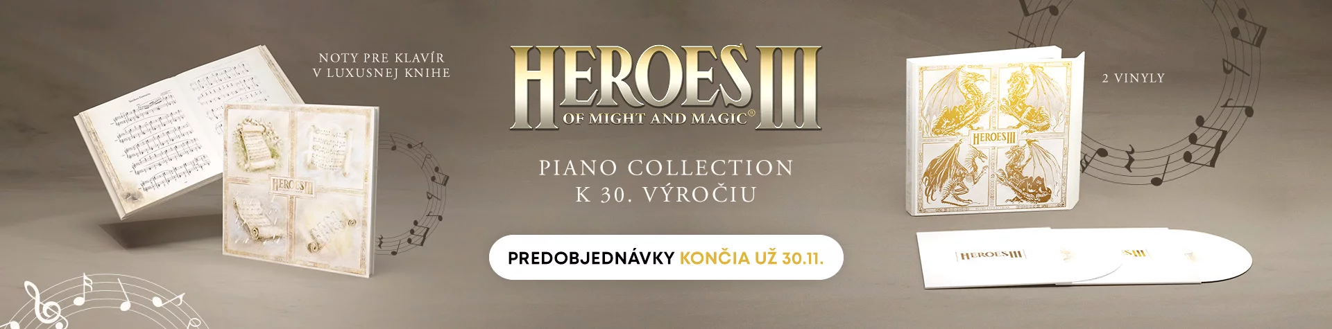Oficiálny soundtrack Heroes of Might & Magic III - Piano Collections (30th Anniversary) na 2x LP
