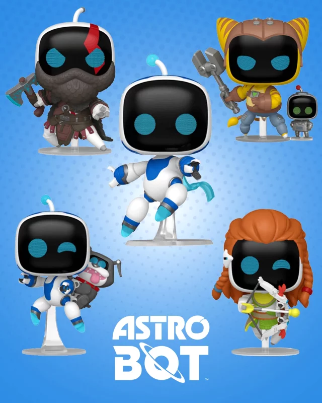 xzonesk, AstroBot, Funko, FunkoPop, PlayStation, PS5, Aloy, Kratos, Ratchet, gaming, zberatelstvo