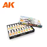 Barvící sada AK - Basic starter set (14 colors) dupl