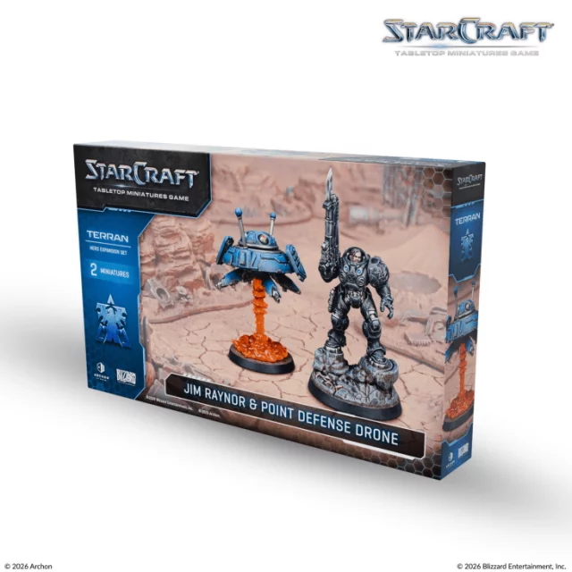 Desková hra StarCraft - Tabletop Miniature Game - Kerrigan & Omega Worm - Hero Expansion Set (2 figurky) dupl