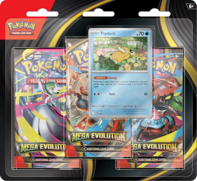 Karetní hra Pokémon TCG: Scarlet & Violet - Mega Evolution 3-Pack Blister booster (Golduck) dupl