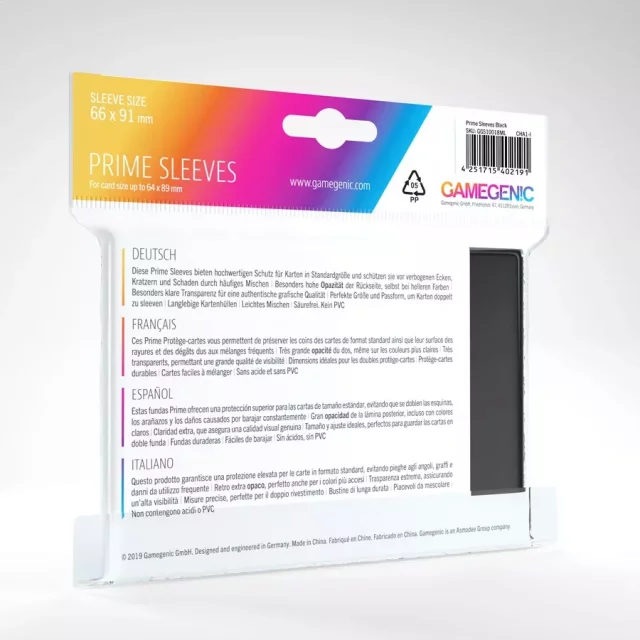 Ochranné obaly na karty Gamegenic - Prime Sleeves Black (100 ks)
