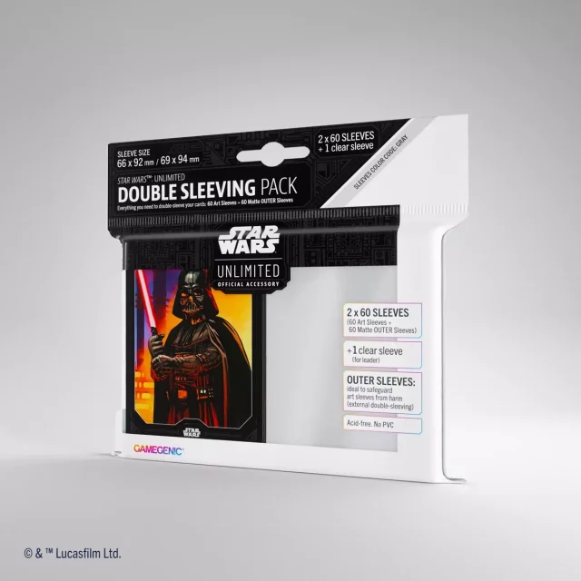 Ochranné obaly na karty Gamegenic - Star Wars: Unlimited Art Double Sleeving Pack Darth Vader (2x 60 ks)