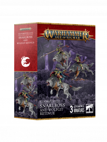 W-AOS: Gloomspite Gitz - Snarlboss and Wolfgit Retinue (3 figúrky)