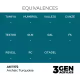 Základná farba AK 3Gen (Archaic Turquoise - Acrylic) - archaická tyrkysová - AK-Interactive