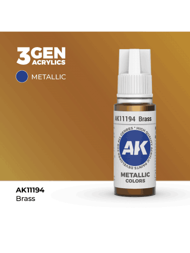 Základná farba AK 3Gen (Brass - Metallic) - farba mosadze