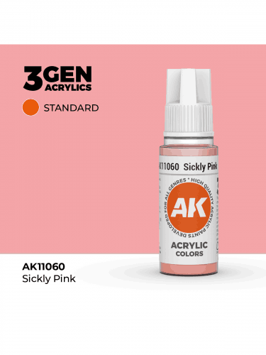 Základná farba AK 3Gen (Sickly Pink - Acrylic) - bledoružová