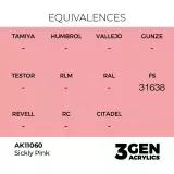 Základná farba AK 3Gen (Sickly Pink - Acrylic) - bledoružová - AK-Interactive