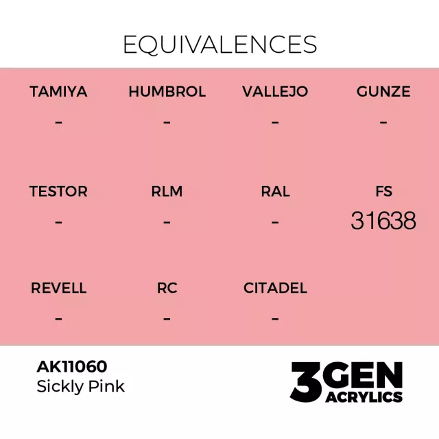 Základná farba AK 3Gen (Sickly Pink - Acrylic) - bledoružová - AK-Interactive