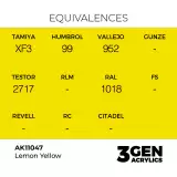Základná farba AK 3Gen (Lemon Yellow - Acrylic) - citrónovo žltá - AK-Interactive