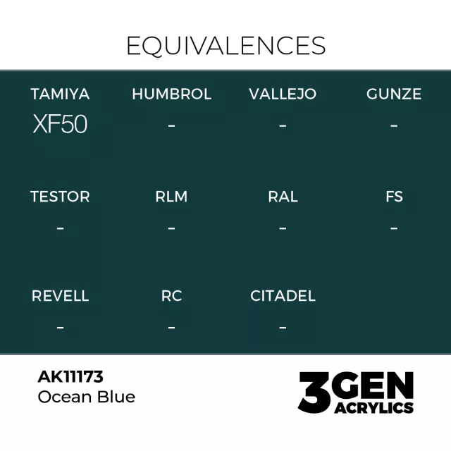 Základná farba AK 3Gen (Ocean Blue - Acrylic) - oceánska modrá - AK-Interactive
