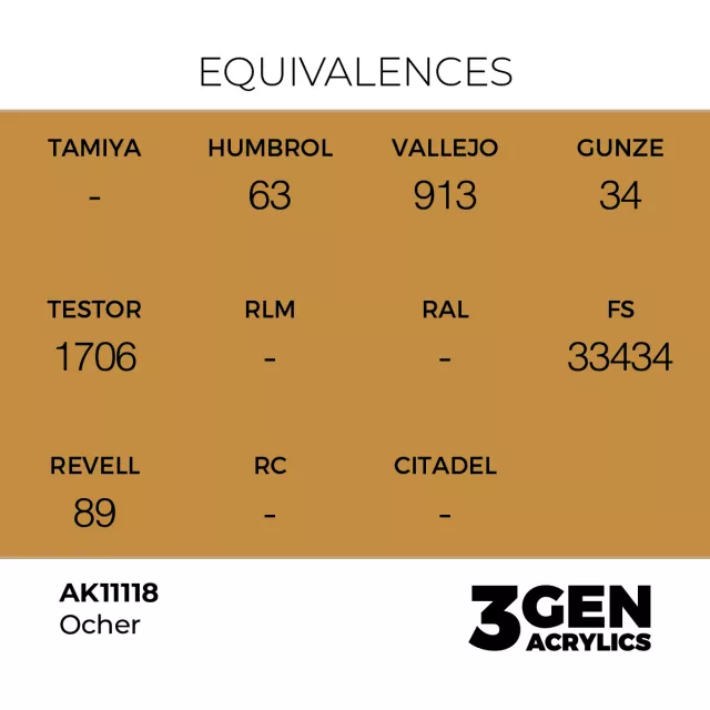 Základná farba AK 3Gen (Ocher - Acrylic) - okrová - AK-Interactive