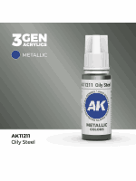 Základná farba AK 3Gen (Oily Steel - Metallic) - olejová oceľ
