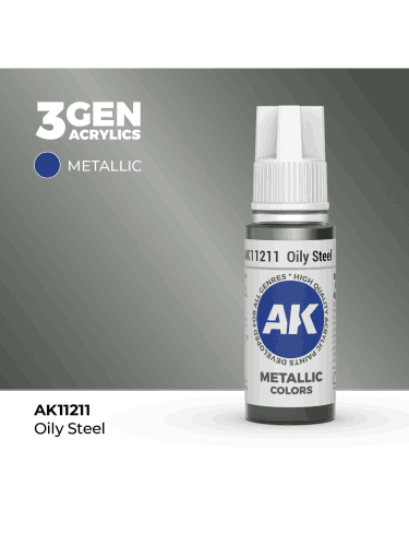 Základná farba AK 3Gen (Oily Steel - Metallic) - olejová oceľ