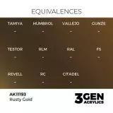 Základná farba AK 3Gen (Rusty Gold - Metallic) - patinované zlato - AK-Interactive