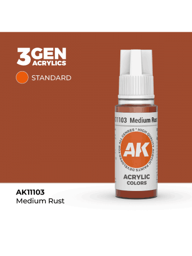 Základná farba AK 3Gen (Medium Rust - Acrylic) - stredne hrdzavá