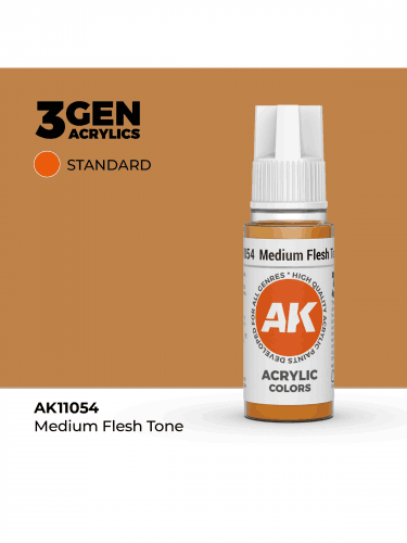 Základná farba AK 3Gen (Medium Flesh Tone - Acrylic) - stredný odtieň pleti