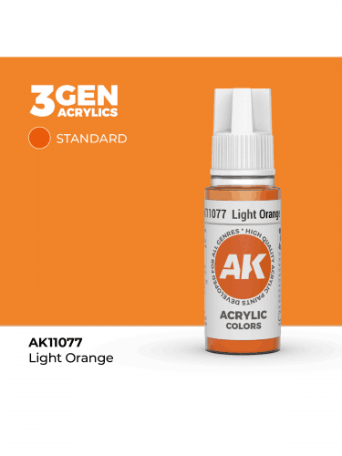Základná farba AK 3Gen (Light Orange - Acrylic) - svetlooranžová