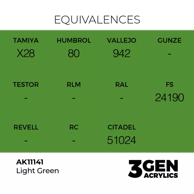 Základná farba AK 3Gen (Light Green - Acrylic) - svetlozelená - AK-Interactive
