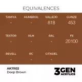 Základná farba AK 3Gen (Deep Brown - Intense) - sýto hnedá - AK-Interactive