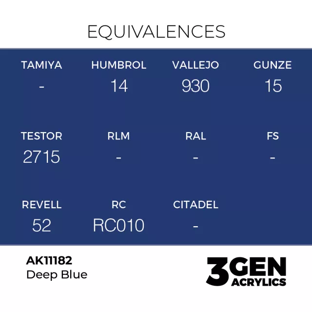 Základná farba AK 3Gen (Deep Blue - Intense) - sýto modrá - AK-Interactive