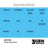 Základná farba AK 3Gen (Deep Sky Blue - Acrylic) - sýto nebeská modrá - AK-Interactive