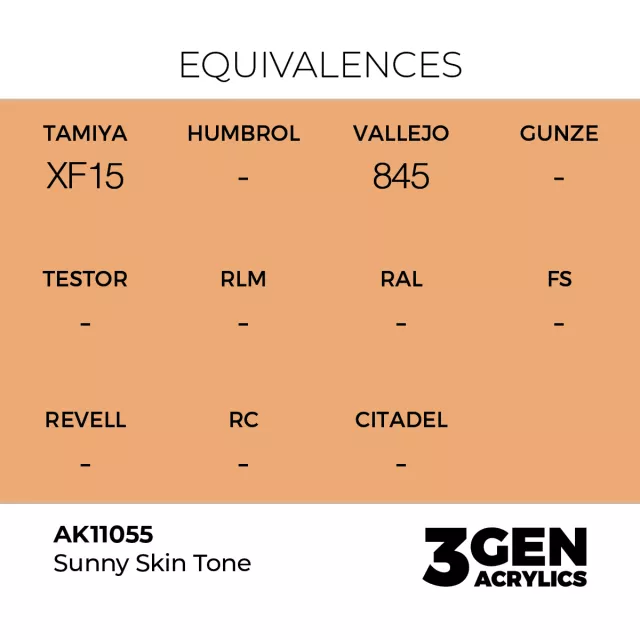 Základná farba AK 3Gen (Sunny Skin Tone - Acrylic) - teplý odtieň pleti - AK-Interactive