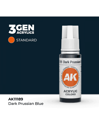 Základná farba AK 3Gen (Dark Prussian Blue - Acrylic) - tmavo pruská modrá