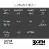 Základná farba AK 3Gen (Dark Grey- Acrylic) - tmavosivá - AK-Interactive