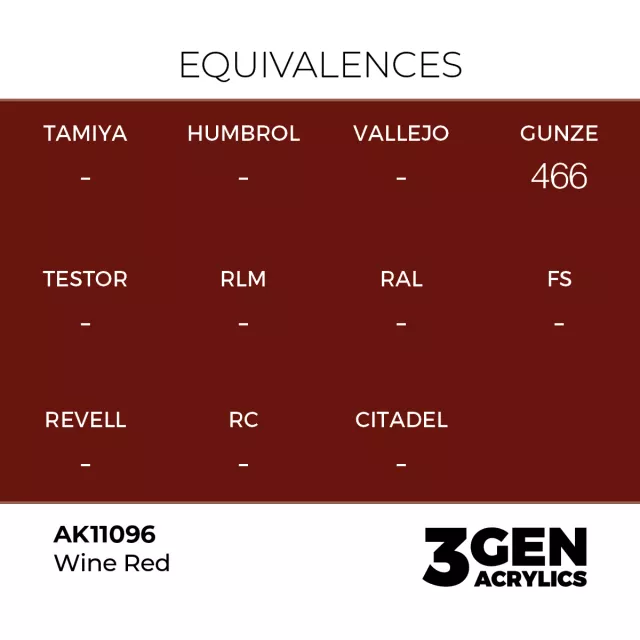 Základná farba AK 3Gen (Wine Red - Acrylic) - vínovo červená - AK-Interactive
