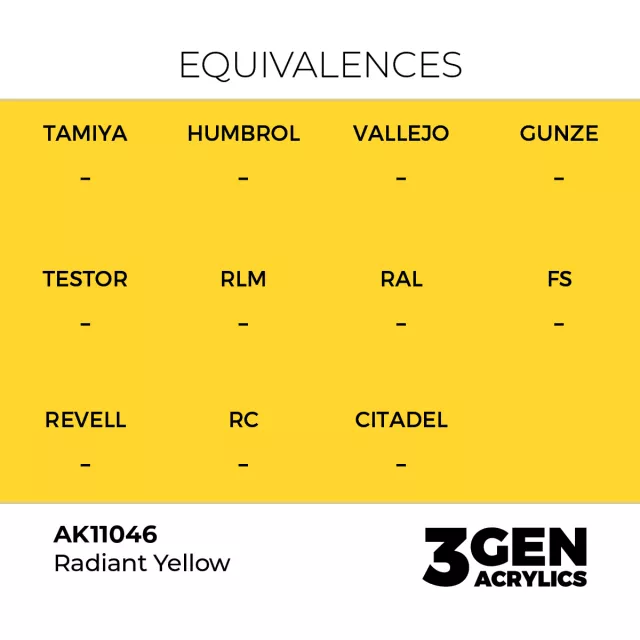 Základná farba AK 3Gen (Radiant Yellow - Acrylic) - žiarivo žltá - AK-Interactive