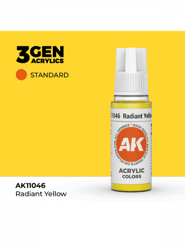 Základná farba AK 3Gen (Radiant Yellow - Acrylic) - žiarivo žltá