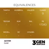 Základná farba AK 3Gen (Gold - Metallic) - zlatá - AK-Interactive