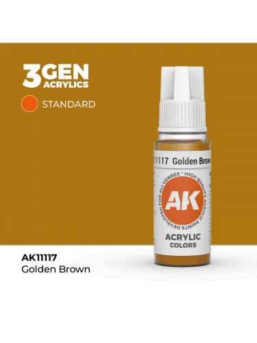 Základná farba AK 3Gen (Golden Brown - Acrylic) - zlato-hnedá