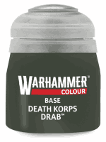 Warhammer Colour Base Paint (Death Korps Drab) - základná farba, zelená