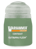 Warhammer Colour Contrast Paint (Gutrippa Flesh) - kontrastná farba - zelená