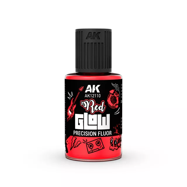 Krycia farba AK - Red Glow Precision Fluor (červená) - AK-Interactive