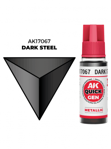 Kontrastná farba AK Quick Gen (Dark Steel) - tmavá oceľ