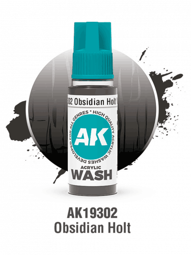 Tónová farba AK Wash (Obsidian Holt) - obsidiánová čerň