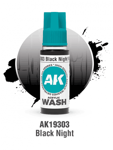 Tónová farba AK Wash (Black Night) - tmavo čierna