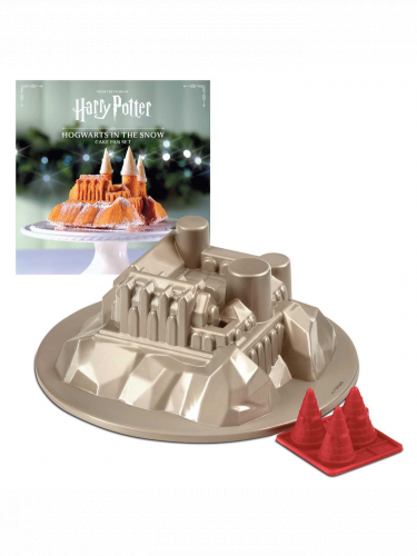 Darčekový set Harry Potter - Forma na bábovku Hogwarts + kuchárka ENG