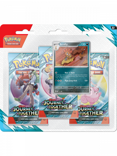 Kartová hra Pokémon TCG: Scarlet & Violet - Journey Together 3-Pack Blister booster (Scrafty)