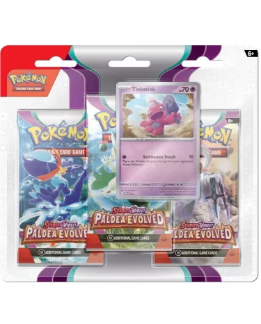 Kartová hra Pokémon TCG: Scarlet & Violet - Paldea Evolved 3-Pack Blister booster (Tinkatink)