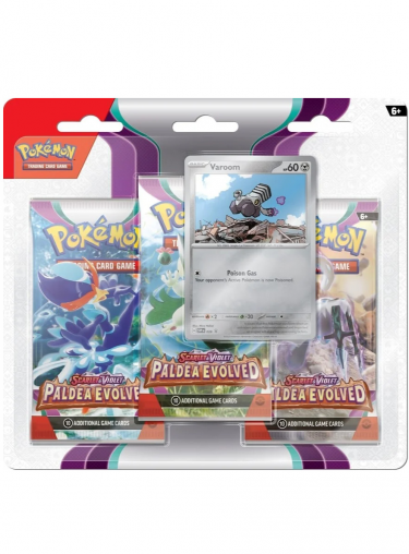 Kartová hra Pokémon TCG: Scarlet & Violet - Paldea Evolved 3-Pack Blister booster (Varoom)