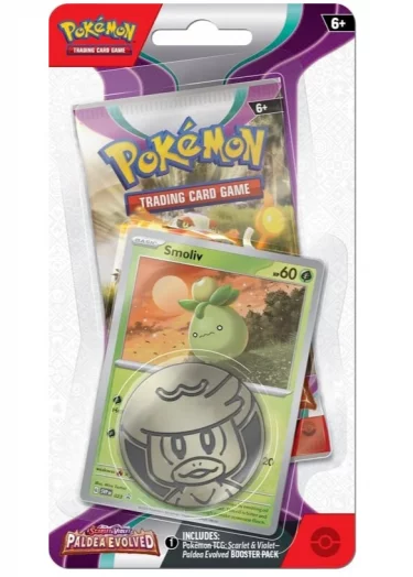 Kartová hra Pokémon TCG: Scarlet & Violet - Paldea Evolved Checklane Blister booster (Smoliv)