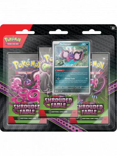 Kartová hra Pokémon TCG: Scarlet & Violet - Shrouded Fable 3-Pack Blister booster (Pecharunt)