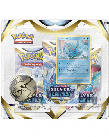 Kartová hra Pokémon TCG: Sword & Shield Silver Tempest - 3-Pack Blister booster (Manaphy)