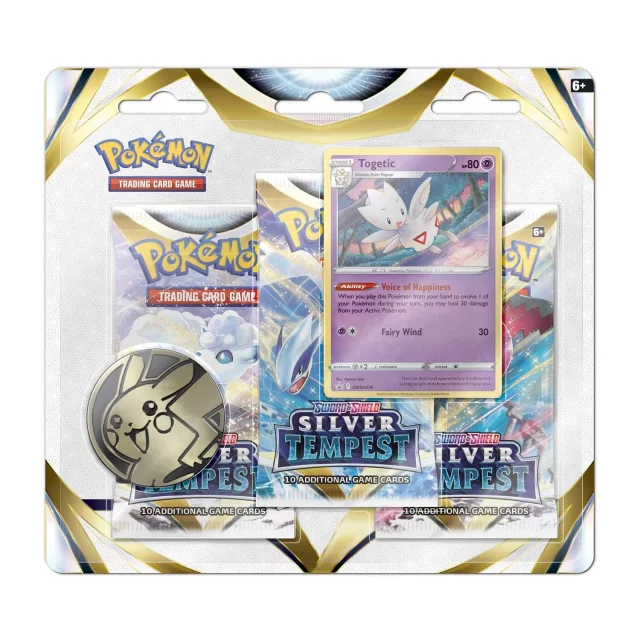 Kartová hra Pokémon TCG: Sword & Shield Silver Tempest - 3-Pack Blister booster (Togetic)