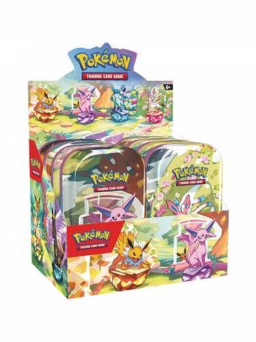 Kartová hra Pokémon TCG: Scarlet & Violet Prismatic Evolutions - Mini Tin Display (8x Mini Tin)